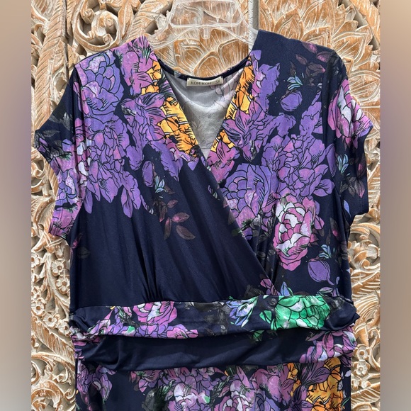 Koh Koh Dresses & Skirts - Koh Koh Purple, Floral, V-neck, Maxi Dress- size 3X